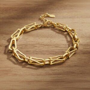 Interlocking Chain Bracelet in ION Plated YG Stainless Steel
